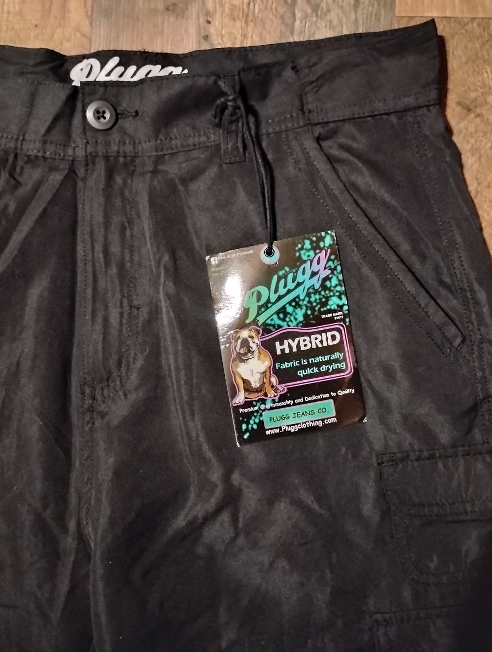 Plugg NWT Breathable Black Cargo Hybrid Shorts Mens Size: 33 - Picture 2 of 4